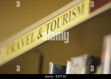 Royalty free photograph of travel and tourism section in college library UK Stock Photo