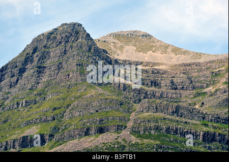 Spidean a'Choire Leith, Liathach, from the South. Torridon, Wester Ross, Scotland, United Kingdom, Europe. Stock Photo