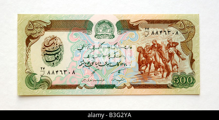 Afghanistan 500 Five Hundred Afghani Bank Note Stock Photo