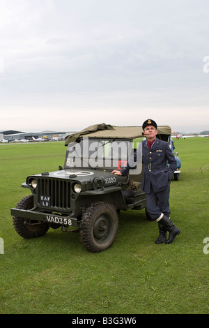Man in RAF Officer's uniform at RAFA Chaity Airshow Shoreham Airport Sussex Stock Photo