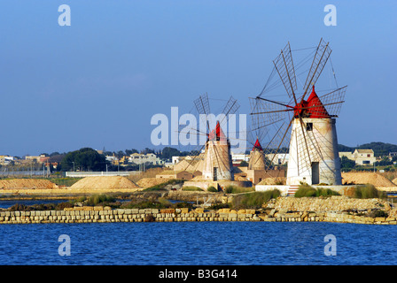 The Ettore e Infersa saltworks near Mozia Stock Photo