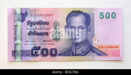 Thailand 500 Five Hundred Baht Banknote Stock Photo
