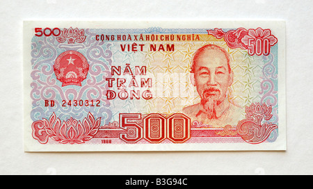 Vietnam 500 Five Hundred Dong Bank Note Stock Photo