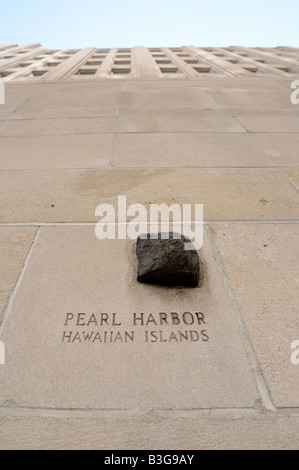 Collection of historical rocks and bricks. Facade of the Chicago ...