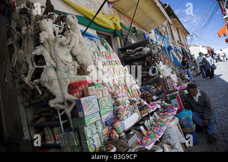 The Witches Market in La Paz, Bolivia. Stock Photo