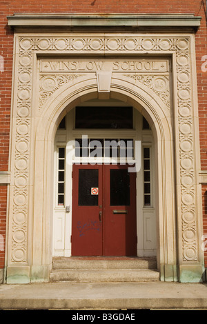 Exterior of Elementary School Beverly Massachusetts Stock Photo
