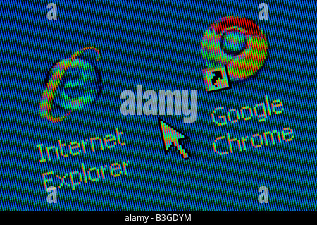 Macro screenshot of Google Chrome desktop icon - the new web browser ...