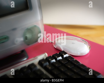 Apple mouse and used old iMac computer digital altered photo Stock Photo