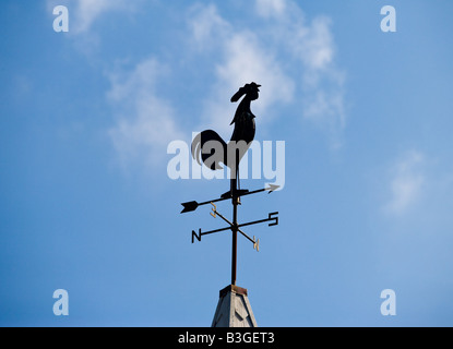 A rooster weathervane on a farm in Litchfield, Connecticut USA Stock Photo