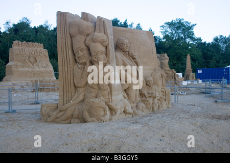 The sand sculpture of Gunter Grass born in 1927 Stock Photo