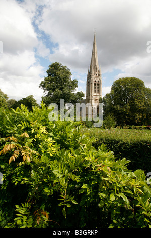 St Mary church seen from Clissold Park, Stoke Newington, London Stock Photo