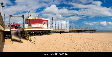 Skegness Pier on the beach at Skegness, Lincolnshire, England, UK Stock Photo