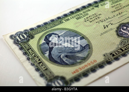 Irish 'Lady Lavery' Ten Pound Note from the 70's Stock Photo