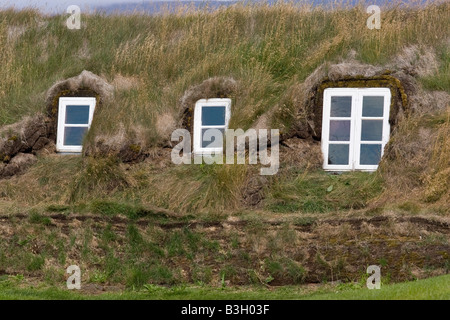 Turf houses at Glaumbaer folk museum, Iceland. Stock Photo