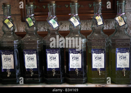 Hand made perfumes on display in Havana's oldest perfume shop, Havana 1791, in Cuba. Stock Photo