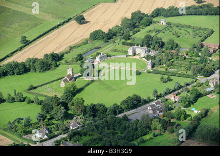 An aerial view of Morville and Morville Hall near Bridgnorth in Shropshire England Stock Photo