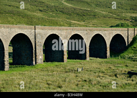 Dandry Mire, or Moorcock Viaduct on the Settle and Carlisle Railway, near Garsdale, Cumbria, UK. Stock Photo