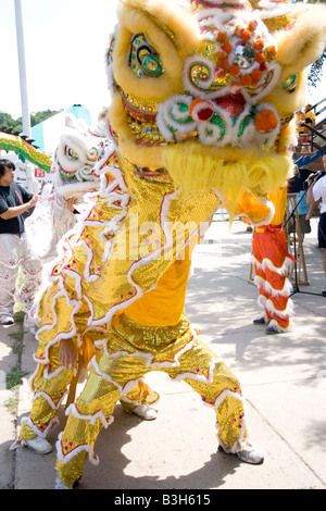 Men about to perform the Dragon Dance outside the Hop Sing Tong in ...