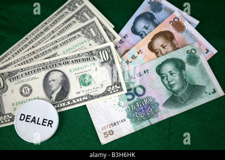 Business concept for world trade dealing between USA and China Stock Photo