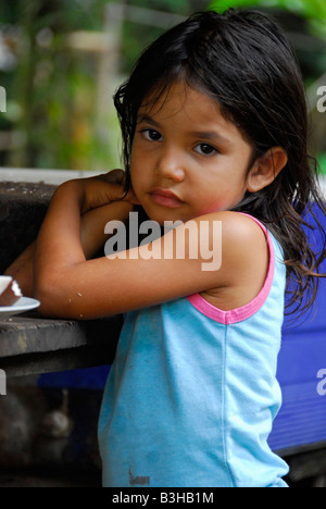 Young Playful Costa Rican Girl Close-Up, Costa Rica, Central America ...