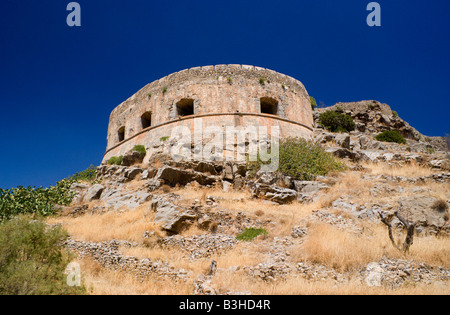 venitian fortifications spinalonga island elounda crete greece Stock Photo