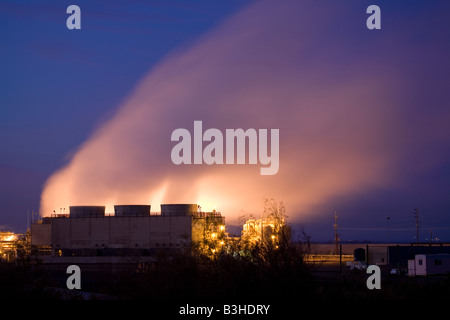 One of ten geothermal plants in Imperial Valley producing electricity solely from naturally occurring geothermal steam, Calipatria Southern California Stock Photo