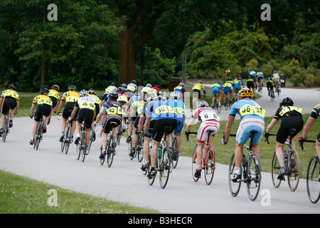 Crystal Palace Summer League cycle racing around Crystal Palace Park, London Stock Photo