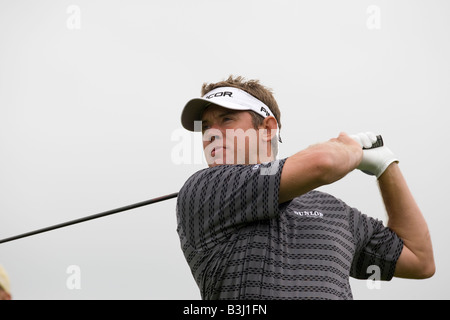 Lee Westwood competing in the Johnnie Walker Classic PGA European Tour golf tournament at Gleneagles Perthshire Scotland Stock Photo