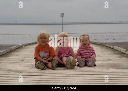 children by the seaside Stock Photo
