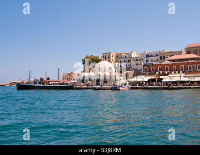 Chania harbour Crete Stock Photo