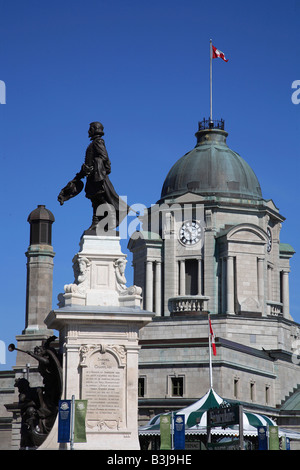 Canada Québec Quebec City Samuel de Champlain statue Stock Photo