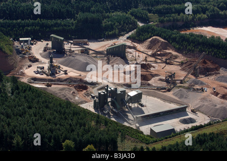 An aerial view of Cannock Chase quarry in Staffordshire Stock Photo