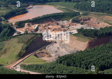 An aerial view of Cannock Chase quarry Stock Photo