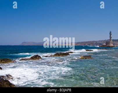 Lighthouse Chania Crete Greece Stock Photo