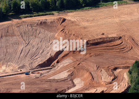 An aerial view of Cannock Chase quarry Staffordshire England Stock Photo