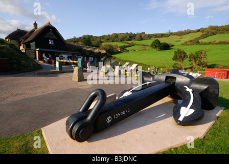 The anchor of the beached cargo ship MSC Napoli by the beach at Branscombe, Devon, England, UK Stock Photo