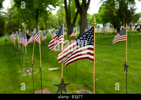 Hill of flags on Memorial Day in Minneapolis Minnesota 2008 Stock Photo