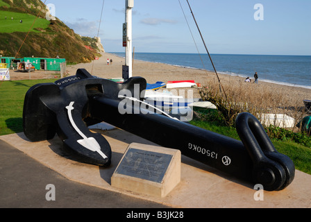 The anchor of the beached cargo ship MSC Napoli by the beach at Branscombe, Devon, England, UK Stock Photo