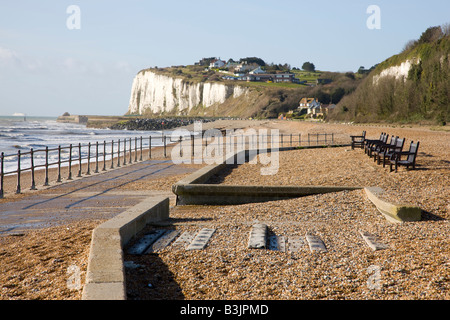 Kingsdown seafront looking towards St Margarets at Cliffe Stock Photo