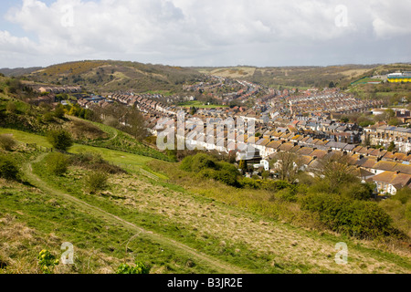 Panoramic view over the rooftops of Dover Kent Stock Photo