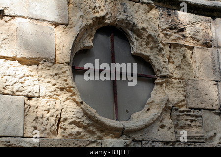 Detail on Abbaye Cherbourg Manche France showing weather erosion Stock Photo