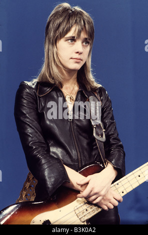 SUZI QUATRO  US rock musician in 1974 Stock Photo