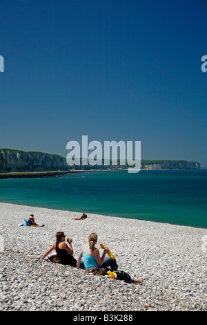 the beach at Fecamp Normandy France Stock Photo