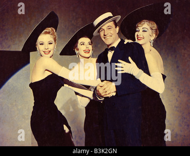 LES GIRLS 1957 MGM film musical with from l: Mitzi Gaynor, Kay Kendall, Gene Kelly and Taina Elg Stock Photo