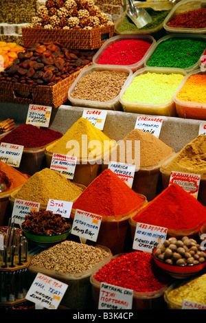 May 2008 - Spice shop at the Spice Bazaar Istanbul Turkey Stock Photo