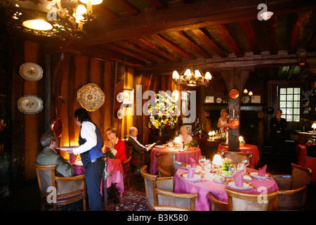 July 2008 - People sitting at La Couronne restaurant in Rouen Normandy France Stock Photo