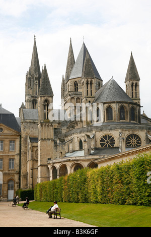 July 2008 - Abbey aux Hommes and the Saint Etienne church Caen Normandy France Stock Photo