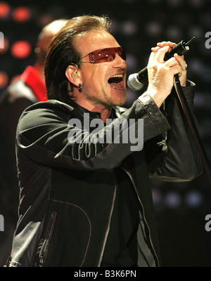 BONO lead singer of Irish rock group  U2 Stock Photo