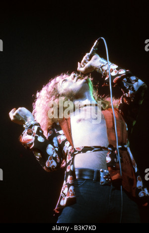 LED ZEPPELIN  UK rock group in 1975 with Robert Plant. Photo van Houten Stock Photo