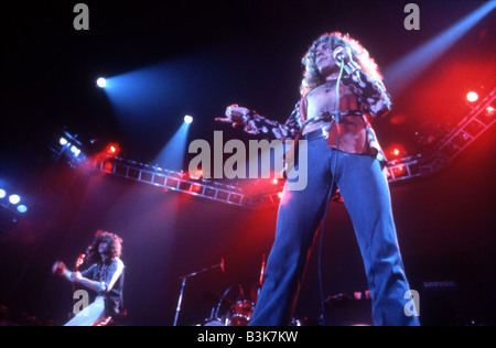 LED ZEPPELIN  UK rock group about 1976 with Robert Plant at right. Photo Jeffrey Mayer Stock Photo